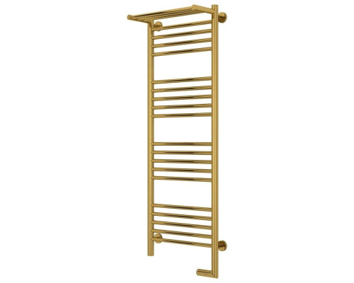 Купить Полотенцесушитель электрический 1200х400 золотой МЭМ правый Сунержа Богема с полкой 2.0 03-5207-1240 в магазине сантехники Santeh-Crystal.ru