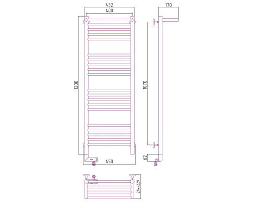 Купить Полотенцесушитель электрический 1200х400 золотой МЭМ правый Сунержа Богема с полкой 2.0 03-5207-1240 в магазине сантехники Santeh-Crystal.ru