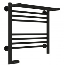 Полотенцесушитель электрический 500х500 черный матовый МЭМ левый Сунержа Богема с полкой 2.0 31-5206-5050