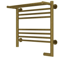 Полотенцесушитель электрический 500х500 состаренная бронза МЭМ правый Сунержа Богема с полкой 2.0 05-5207-5050