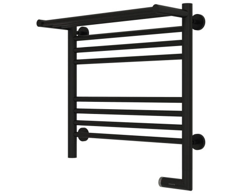 Заказать Полотенцесушитель электрический 500х500 черный матовый МЭМ правый Сунержа Богема с полкой 2.0 31-5207-5050 в магазине сантехники Santeh-Crystal.ru