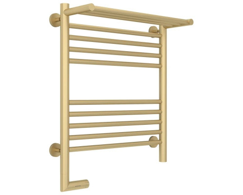 Купить Полотенцесушитель электрический 600х500 шампань матовая МЭМ левый Сунержа Богема с полкой 2.0 022-5206-6050 в магазине сантехники Santeh-Crystal.ru