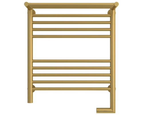 Заказать Полотенцесушитель электрический 600х500 золотой матовый МЭМ правый Сунержа Богема с полкой 2.0 032-5207-6050 в магазине сантехники Santeh-Crystal.ru