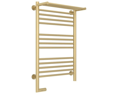 Заказать Полотенцесушитель электрический 800х500 шампань матовая МЭМ левый Сунержа Богема с полкой 2.0 022-5206-8050 в магазине сантехники Santeh-Crystal.ru