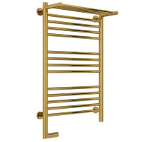 Полотенцесушитель электрический 800х500 золотой МЭМ левый Сунержа Богема с полкой 2.0 03-5206-8050