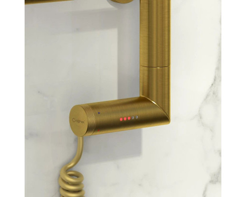 Приобрести Полотенцесушитель электрический 800х500 состаренная латунь МЭМ левый Сунержа Богема с полкой 2.0 051-5206-8050 в магазине сантехники Santeh-Crystal.ru