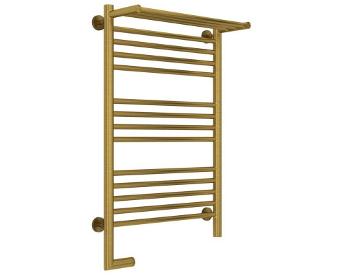 Приобрести Полотенцесушитель электрический 800х500 состаренная латунь МЭМ левый Сунержа Богема с полкой 2.0 051-5206-8050 в магазине сантехники Santeh-Crystal.ru