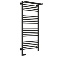 Полотенцесушитель электрический 1200х500 черный матовый МЭМ левый Сунержа Богема с полкой 2.0 31-5206-1250