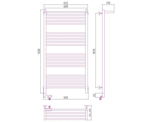 Заказать Полотенцесушитель электрический 1200х600 белый матовый МЭМ левый Сунержа Богема с полкой 2.0 30-5206-1260 в магазине сантехники Santeh-Crystal.ru