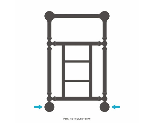Приобрести Полотенцесушитель водяной 660х400 шампань Сунержа Ренессанс 1452 020-0282-6640 в магазине сантехники Santeh-Crystal.ru