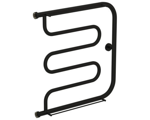 Заказать Полотенцесушитель водяной 600х600 черный матовый Сунержа Лира +2 полки 31-4012-6060 в магазине сантехники Santeh-Crystal.ru