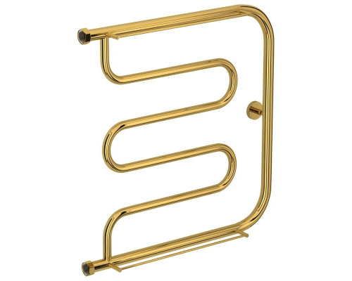Купить Полотенцесушитель водяной 600х600 золотой Сунержа Лира +2 полки 03-4012-6060 в магазине сантехники Santeh-Crystal.ru