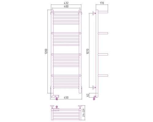 Приобрести Полотенцесушитель электрический 1200х400 состаренная бронза МЭМ правый Сунержа Богема с полкой 2.0 05-5209-1240 в магазине сантехники Santeh-Crystal.ru