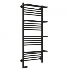 Полотенцесушитель электрический 1200х500 черный матовый МЭМ левый Сунержа Богема с полкой 2.0 31-5208-1250
