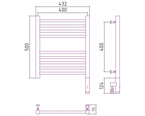 Приобрести Полотенцесушитель электрический 500х400 золотой матовый МЭМ правый, перемычка прямая Сунержа Богема 3.0 032-5805-5040 в магазине сантехники Santeh-Crystal.ru