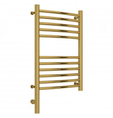 Полотенцесушитель электрический 600х400 золотой МЭМ левый, перемычка выгнутая Сунержа Богема 3.0 03-5802-6040