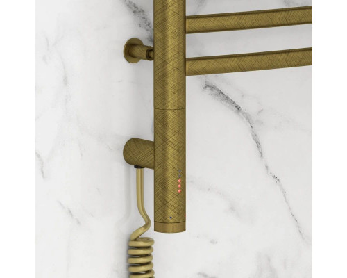 Заказать Полотенцесушитель электрический 800х400 состаренная бронза МЭМ левый, перемычка выгнутая Сунержа Богема 3.0 05-5802-8040 в магазине сантехники Santeh-Crystal.ru