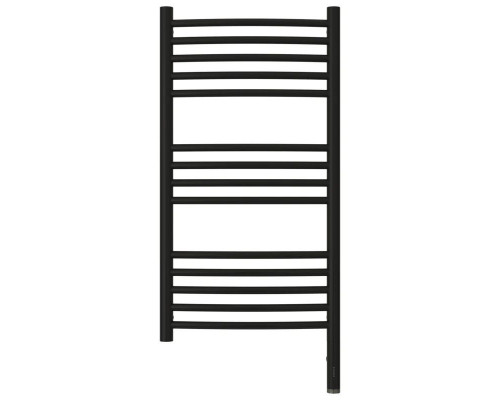 Приобрести Полотенцесушитель электрический 800х400 черный матовый МЭМ правый, перемычка выгнутая Сунержа Богема 3.0 31-5803-8040 в магазине сантехники Santeh-Crystal.ru