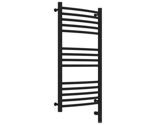 Приобрести Полотенцесушитель электрический 800х400 черный матовый МЭМ правый, перемычка выгнутая Сунержа Богема 3.0 31-5803-8040 в магазине сантехники Santeh-Crystal.ru
