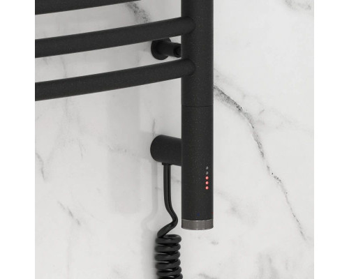 Приобрести Полотенцесушитель электрический 1000х400 темный титан муар МЭМ правый, перемычка выгнутая Сунержа Богема 3.0 15-5803-1040 в магазине сантехники Santeh-Crystal.ru