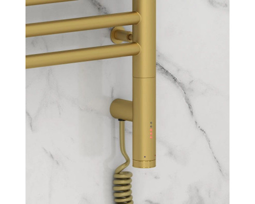 Купить Полотенцесушитель электрический 1200х400 золотой матовый МЭМ правый, перемычка прямая Сунержа Богема 3.0 032-5805-1240 в магазине сантехники Santeh-Crystal.ru