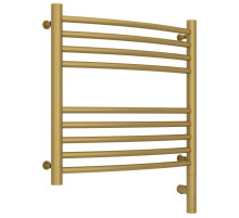 Полотенцесушитель электрический 500х500 золотой матовый МЭМ правый, перемычка выгнутая Сунержа Богема 3.0 032-5803-5050