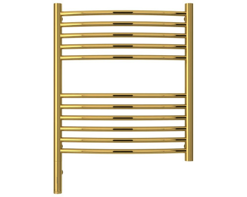 Купить Полотенцесушитель электрический 600х500 золотой МЭМ левый, перемычка выгнутая Сунержа Богема 3.0 03-5802-6050 в магазине сантехники Santeh-Crystal.ru