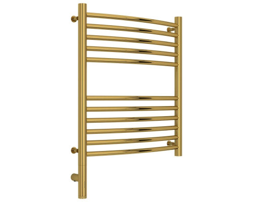 Купить Полотенцесушитель электрический 600х500 золотой МЭМ левый, перемычка выгнутая Сунержа Богема 3.0 03-5802-6050 в магазине сантехники Santeh-Crystal.ru