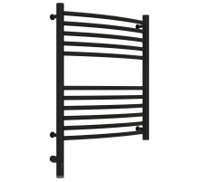 Полотенцесушитель электрический 600х500 черный матовый МЭМ левый, перемычка выгнутая Сунержа Богема 3.0 31-5802-6050