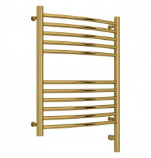 Полотенцесушитель электрический 600х500 золотой МЭМ правый, перемычка выгнутая Сунержа Богема 3.0 03-5803-6050