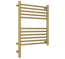 Полотенцесушитель электрический 600х500 золотой матовый МЭМ левый, перемычка прямая Сунержа Богема 3.0 032-5804-6050