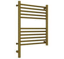 Полотенцесушитель электрический 600х500 состаренная бронза МЭМ левый, перемычка прямая Сунержа Богема 3.0 05-5804-6050