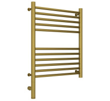 Полотенцесушитель электрический 600х500 состаренная латунь МЭМ левый, перемычка прямая Сунержа Богема 3.0 051-5804-6050