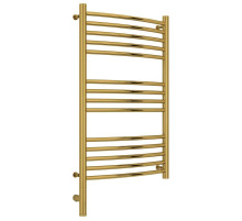 Полотенцесушитель электрический 800х500 золотой МЭМ левый, перемычка выгнутая Сунержа Богема 3.0 03-5802-8050