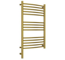 Полотенцесушитель электрический 800х500 состаренная латунь МЭМ левый, перемычка выгнутая Сунержа Богема 3.0 051-5802-8050