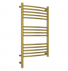 Полотенцесушитель электрический 800х500 состаренная латунь МЭМ левый, перемычка выгнутая Сунержа Богема 3.0 051-5802-8050