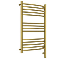 Полотенцесушитель электрический 800х500 состаренная латунь МЭМ правый, перемычка выгнутая Сунержа Богема 3.0 051-5803-8050