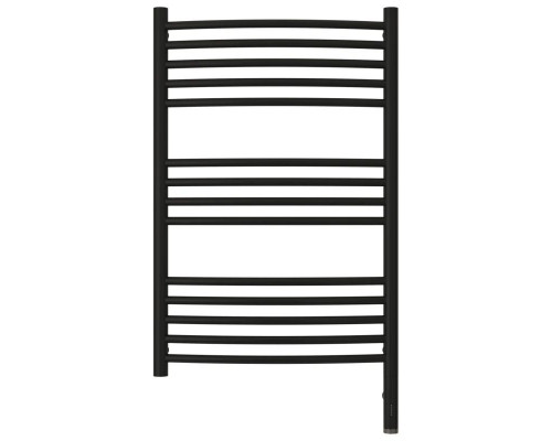 Купить Полотенцесушитель электрический 800х500 черный матовый МЭМ правый, перемычка выгнутая Сунержа Богема 3.0 31-5803-8050 в магазине сантехники Santeh-Crystal.ru