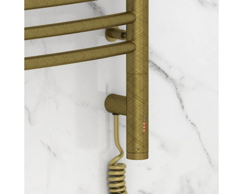 Заказать Полотенцесушитель электрический 1200х500 состаренная бронза МЭМ правый, перемычка выгнутая Сунержа Богема 3.0 05-5803-1250 в магазине сантехники Santeh-Crystal.ru