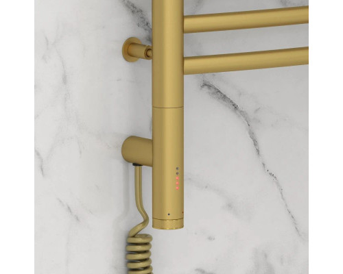 Заказать Полотенцесушитель электрический 1200х600 золотой матовый МЭМ левый, перемычка выгнутая Сунержа Богема 3.0 032-5802-1260 в магазине сантехники Santeh-Crystal.ru