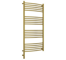 Полотенцесушитель электрический 1200х600 состаренная латунь МЭМ левый, перемычка выгнутая Сунержа Богема 3.0 051-5802-1260