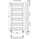 Купить Полотенцесушитель водяной 1200х530 подключение нижнее Terminus Нойс П18 в магазине сантехники Santeh-Crystal.ru