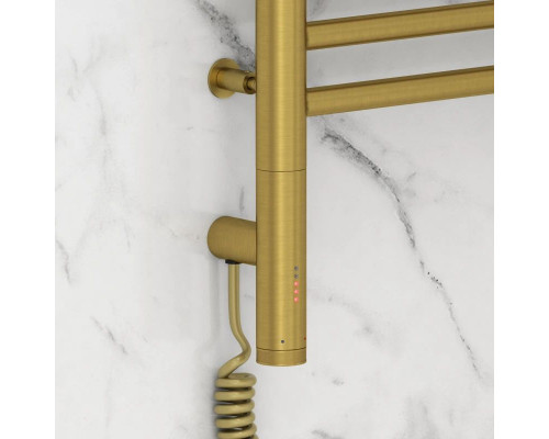 Заказать Полотенцесушитель электрический 600х300 состаренная латунь МЭМ левый, перемычка прямая Сунержа Богема 3.0 051-5804-6030 в магазине сантехники Santeh-Crystal.ru
