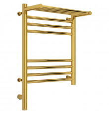 Полотенцесушитель электрический 500х400 золотой МЭМ левый Сунержа Богема с полкой 3.0 03-5806-5040