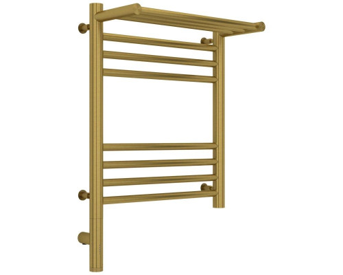 Заказать Полотенцесушитель электрический 500х400 состаренная латунь МЭМ левый Сунержа Богема с полкой 3.0 051-5806-5040 в магазине сантехники Santeh-Crystal.ru