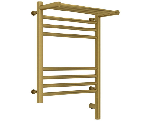 Приобрести Полотенцесушитель электрический 500х400 состаренная латунь МЭМ правый Сунержа Богема с полкой 3.0 051-5807-5040 в магазине сантехники Santeh-Crystal.ru