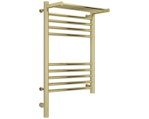 Купить Полотенцесушитель электрический 600х400 шампань МЭМ левый Сунержа Богема с полкой 3.0 020-5806-6040 в магазине сантехники Santeh-Crystal.ru