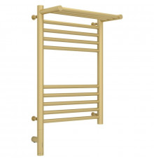 Полотенцесушитель электрический 600х400 шампань матовая МЭМ левый Сунержа Богема с полкой 3.0 022-5806-6040