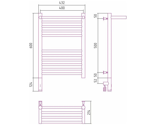 Приобрести Полотенцесушитель электрический 600х400 золотой матовый МЭМ левый Сунержа Богема с полкой 3.0 032-5806-6040 в магазине сантехники Santeh-Crystal.ru