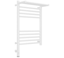 Полотенцесушитель электрический 600х400 белый матовый МЭМ левый Сунержа Богема с полкой 3.0 30-5806-6040